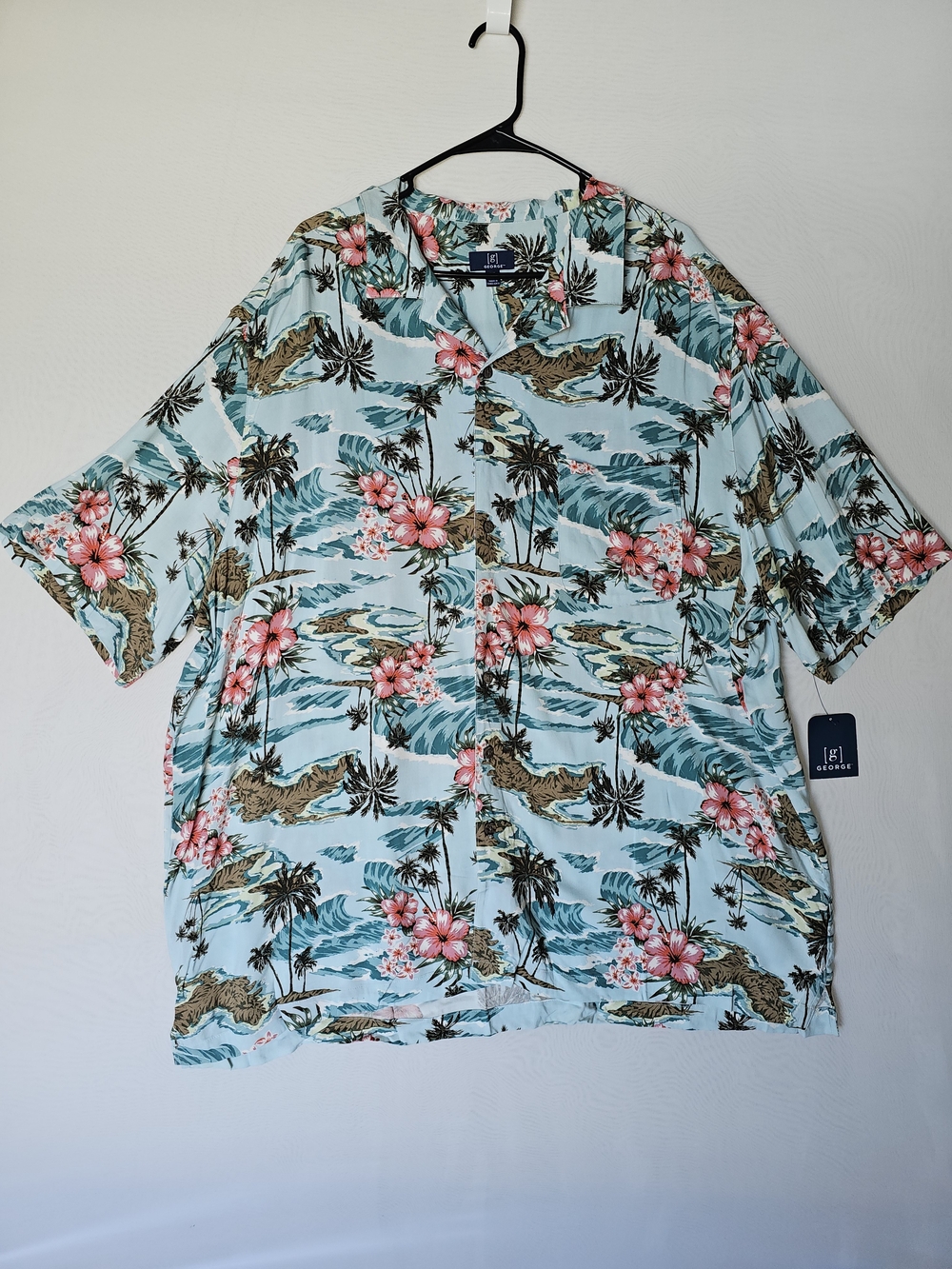 NWT George Men's Rayon Hawaiian Camp Shirt 3XL